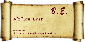 Bölcs Erik névjegykártya