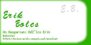 erik bolcs business card